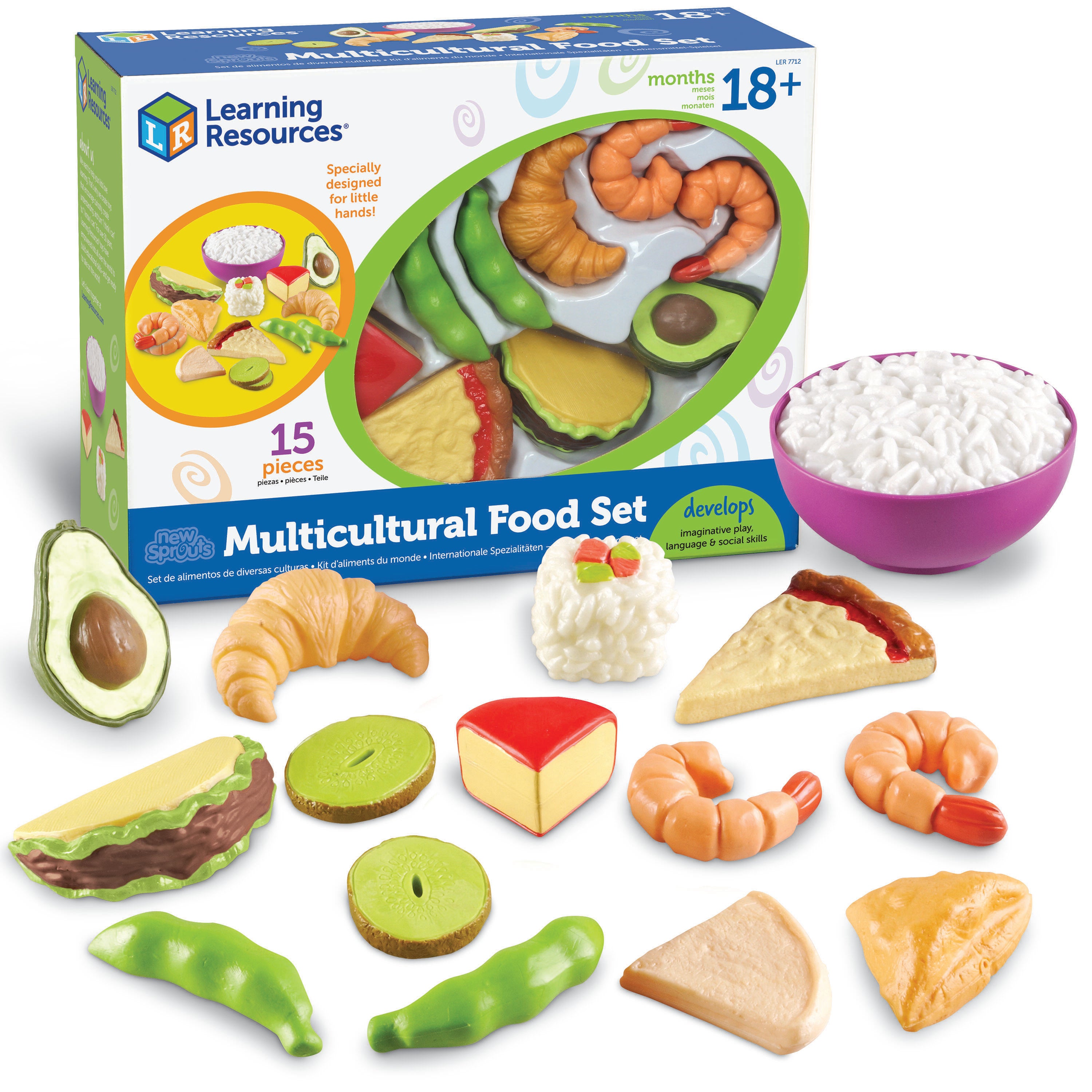 Learning Resources Multi-Ethnic Food Set, 15 Pieces